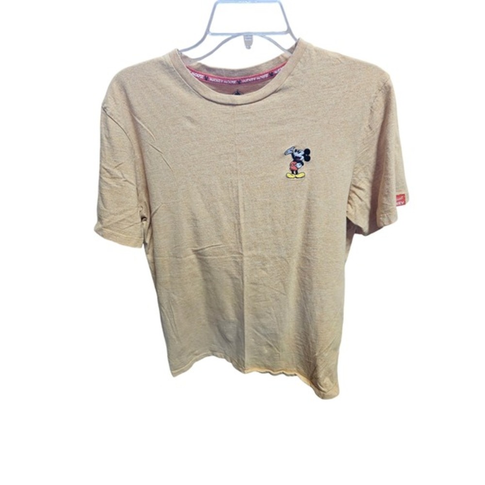 Disney Mickey Mouse T Shirt‎  Short Sleeve Crew Neck Beige